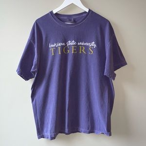 Comfort Colors LSU Louisana State University Tigers Purple Woman's t-shirt